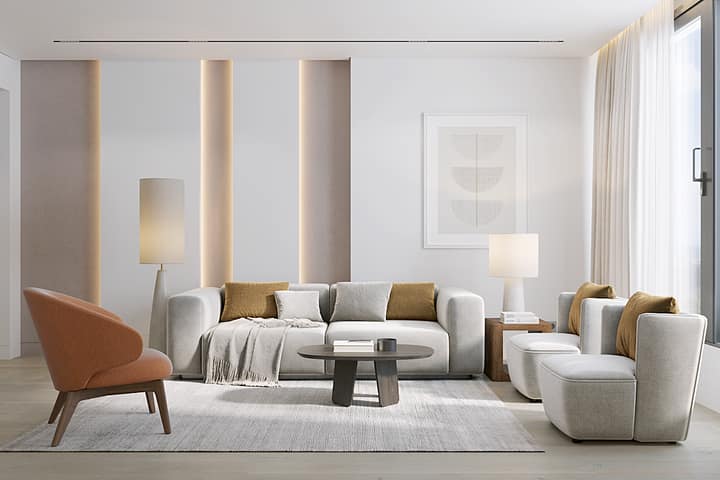 2-bedroom apartment living area, Layan Green Park