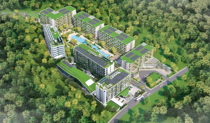 Layan Green Park — completed phase 1 photo and phase 2 render