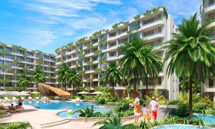 Layan Green Park — pool with buildings K and H