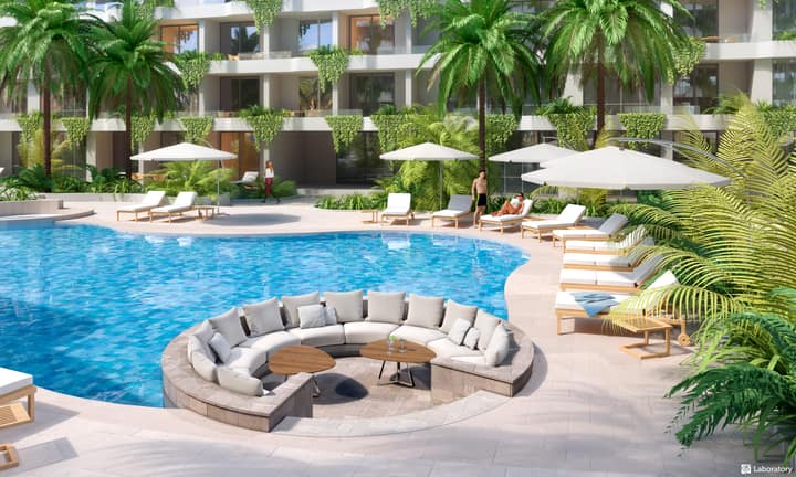 Layan Green Park — main pool lounge zone