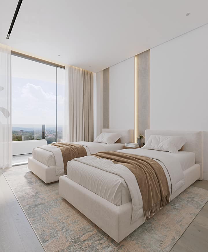 Studio apartment sleeping area, Layan Green Park